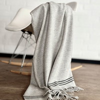 CAREBYME ARAN plaid 180x130cm grå