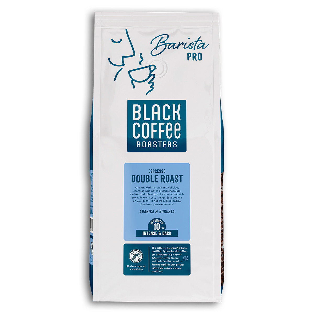 6 x Black Coffee Double Roast kaffe hele bønner 1000g