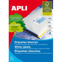 Apli etiketter 297x420mm permanent A3 100ark