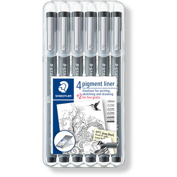 Staedtler Pigment Liner 308 finelinere 4+2 stk