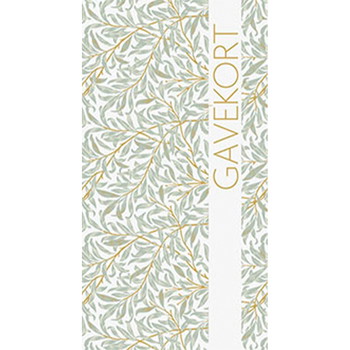Gavekort med kuvert design Morris blade grøn