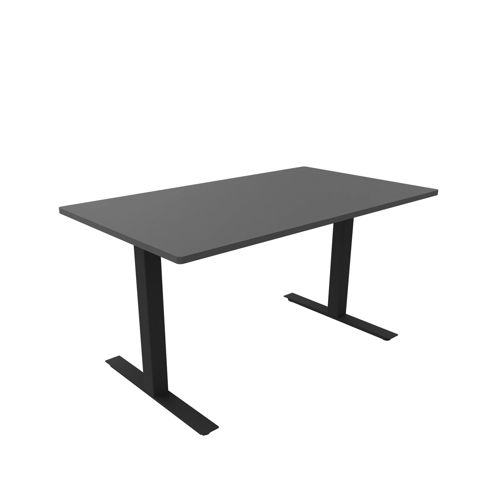 Hæve-sænkebord 80 x 140 cm med sort stel og bordplade i antracitgrå