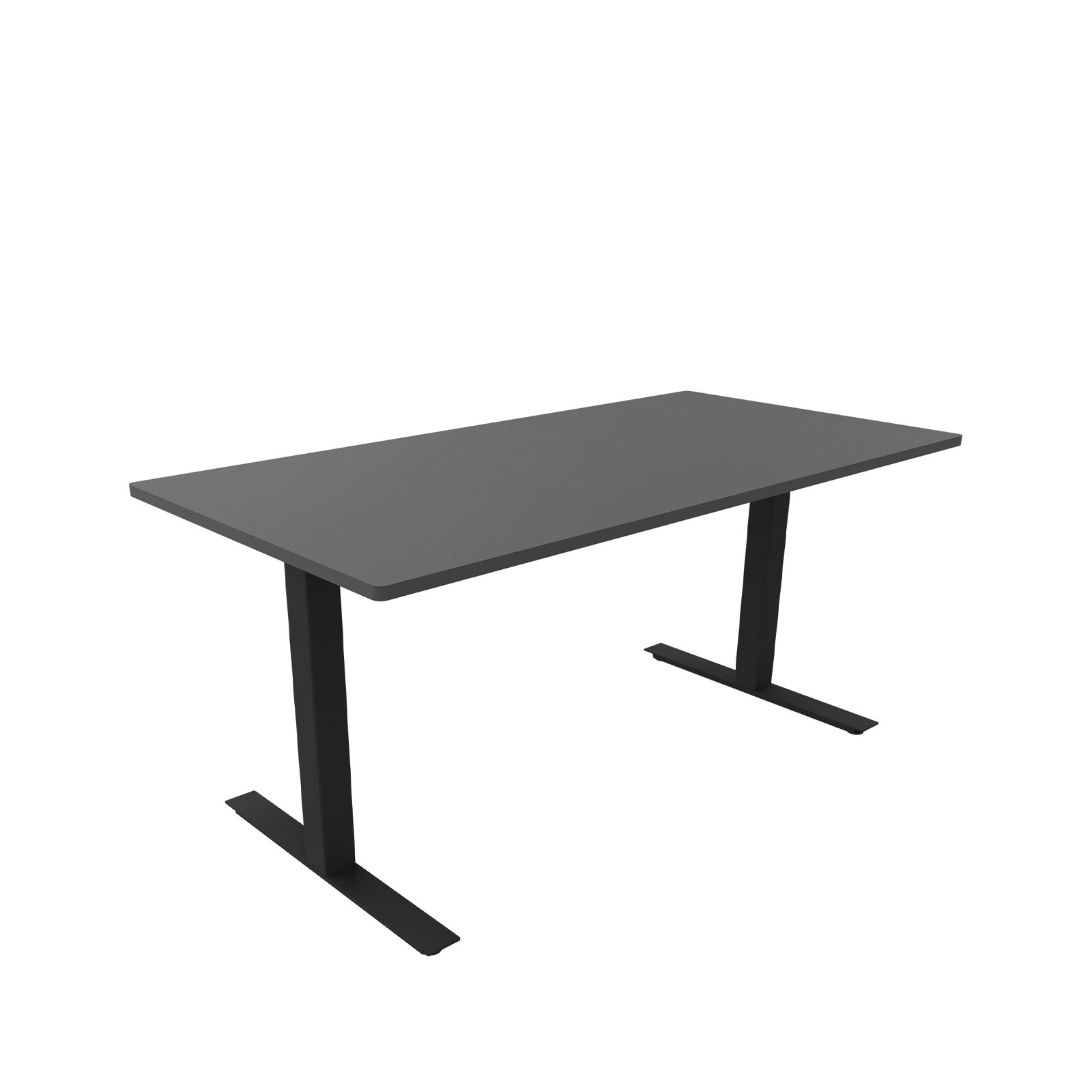 Hæve-sænkebord 80 x 160 cm med sort stel og bordplade i antracitgrå