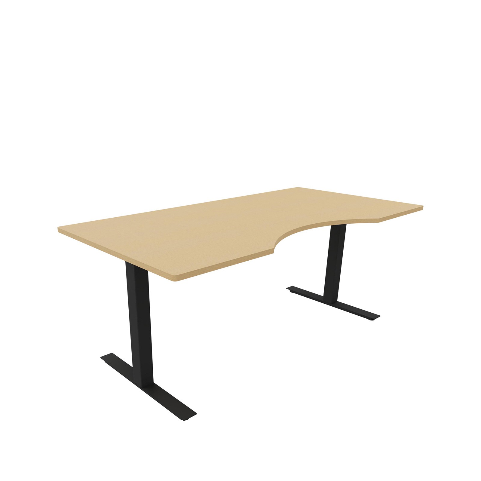 Hævesænkebord 90x180 cm bøg/sort mavebue
