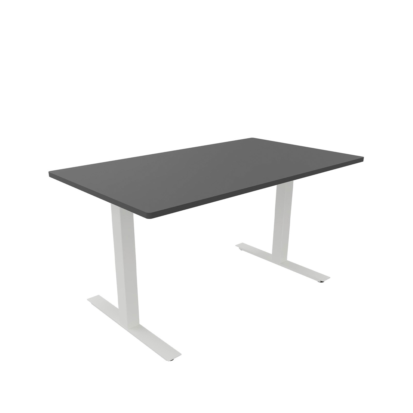 Hæve-sænkebord 80 x 140 cm med hvidt stel og antracit bordplade