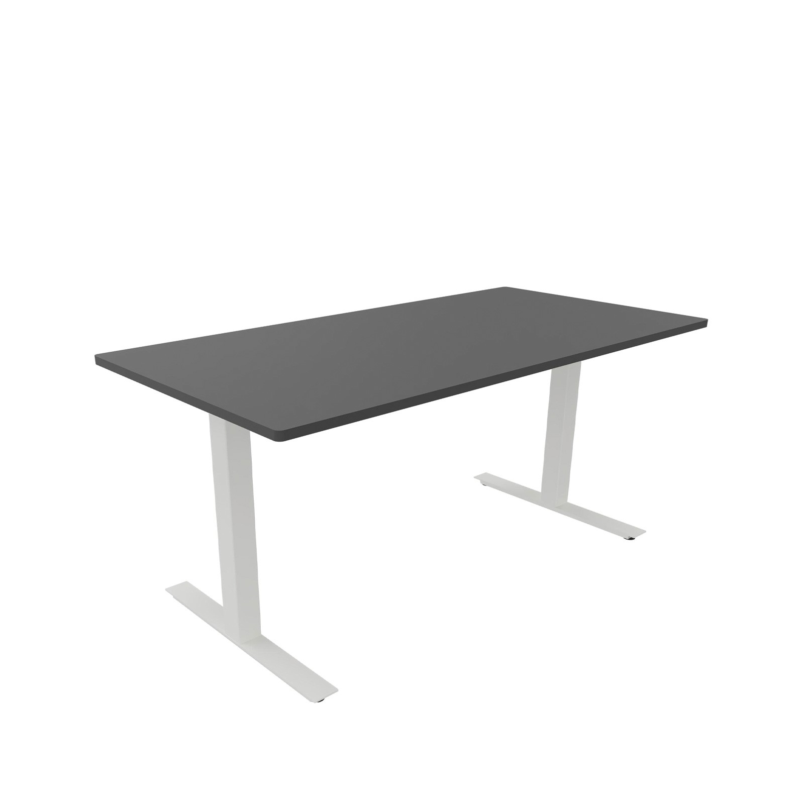 Hæve-sænkebord 80 x 160 cm med hvidt stel og antracit bordplade