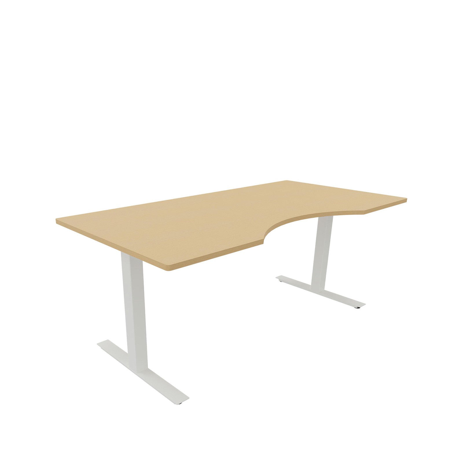 Hæve-sænkebord 90 x 180 cm med hvidt stel og mavebue