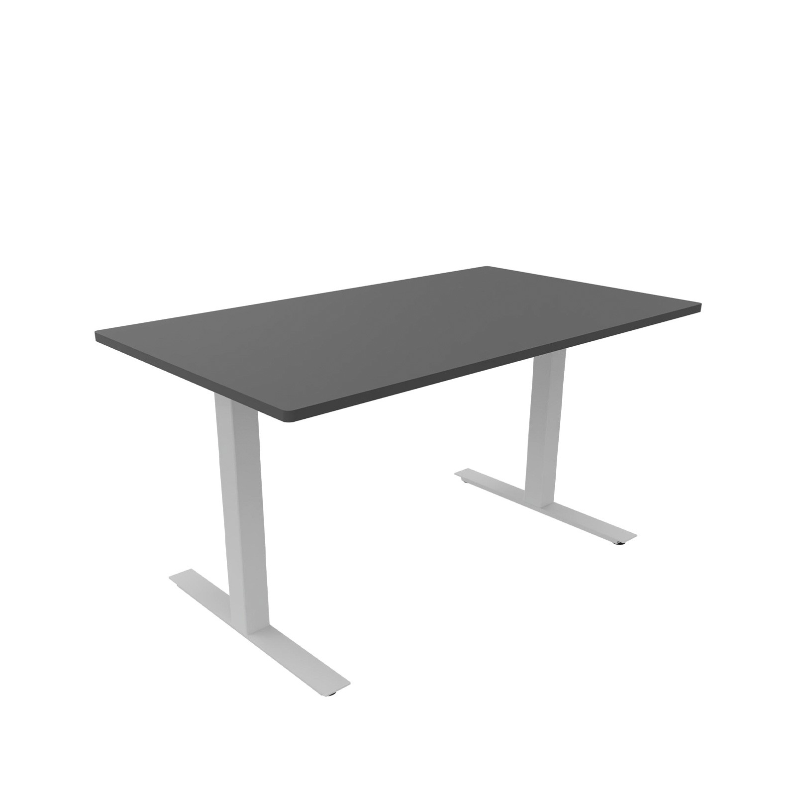 Hæve-sænkebord 80 x 140 cm med alu stel og antracit bordplade