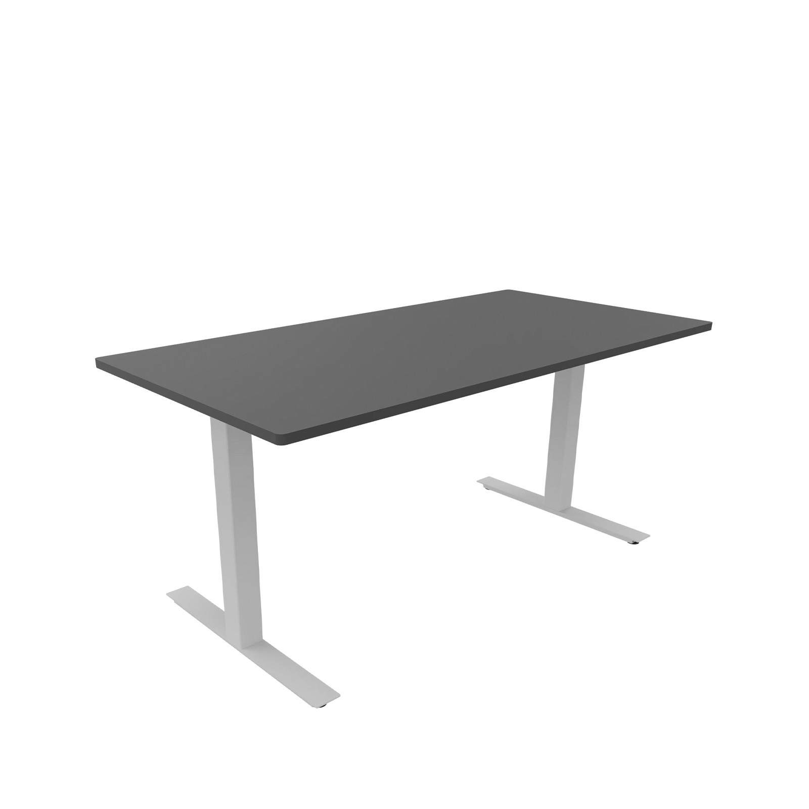 Hæve-sænkebord 80 x 160 cm med alu stel og antracit bordplade