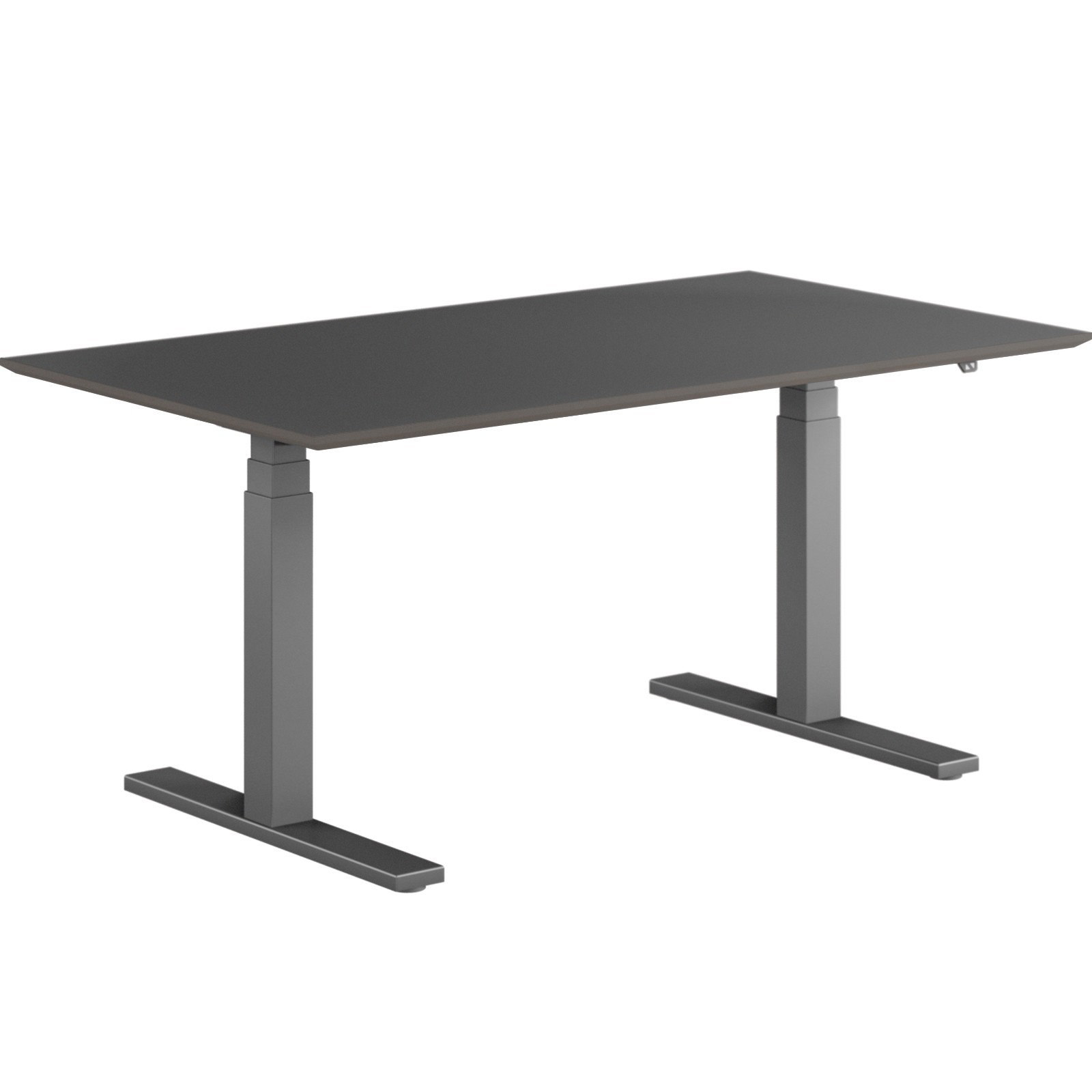 Daarbak Pro hævesænkebord 80x140cm sortgrå sort linoleum