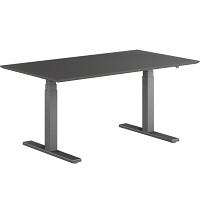 Pro hævesænkebord 80x140cm sortgrå sort linoleum