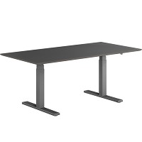 Pro hævesænkebord 80x160cm sortgrå sort linoleum