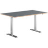 Hævesænkebord alu stel 140x80cm antracit laminat m. faset kant