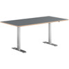 Hævesænkebord alu stel 160x80cm antracit laminat m. faset kant