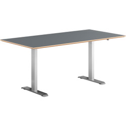 Hævesænkebord alu stel 160x80cm antracit laminat m. faset kant