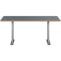 Hævesænkebord alu stel 160x80cm antracit laminat m. faset kant