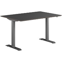 Hævesænkebord sortgrå stel 80x120cm sort linoleum