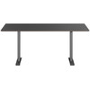 Hævesænkebord sortgrå stel 80x160cm sort linoleum