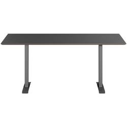 Hævesænkebord sortgrå stel 80x160cm sort linoleum