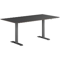 Hævesænkebord sortgrå stel 80x160cm sort linoleum