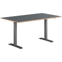Hævesænkebord sortgrå stel 80x140cm antracit laminat