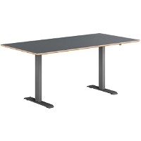 Hævesænkebord sortgrå stel 80x160cm antracit laminat