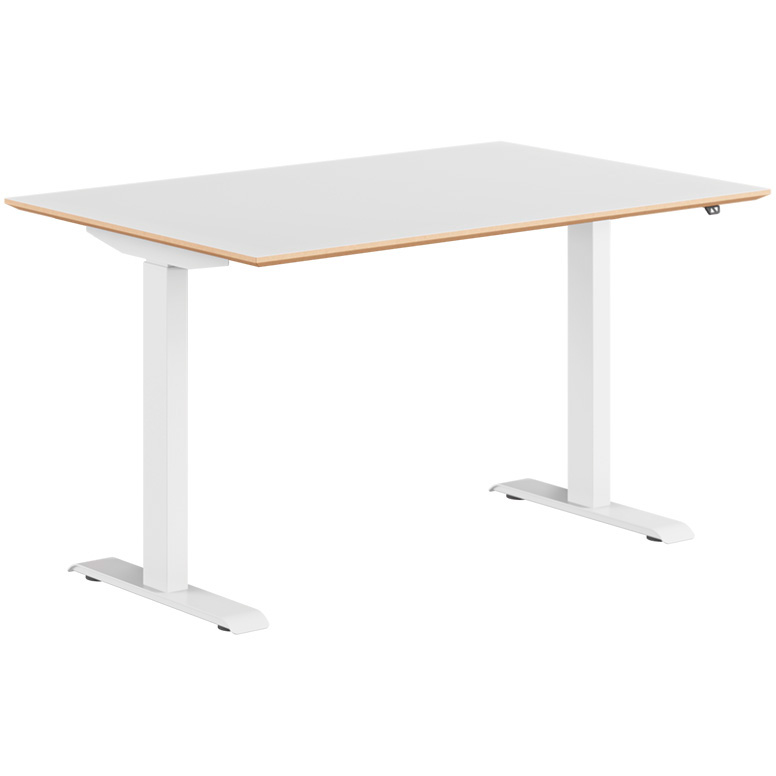 Hævesænkebord hvid stel 80x120cm hvid laminat