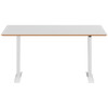 Hævesænkebord Hvid stel 140x80cm hvid laminat m. faset kant