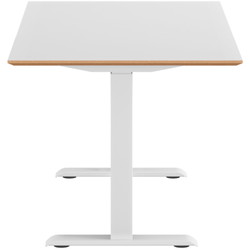 Hævesænkebord Hvid stel 140x80cm hvid laminat m. faset kant