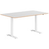 Hævesænkebord Hvid stel 140x80cm hvid laminat m. faset kant