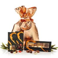 Bronzeposen gavepakke med chokolade 110g og choko mandler/nødder 90g