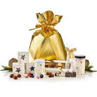 Guldposen gavepakke med chokolade, brændte mandler, lakrids og dragemix