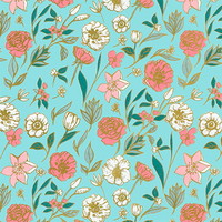 Gavepapir Bloom 160mx40cm lyseblå