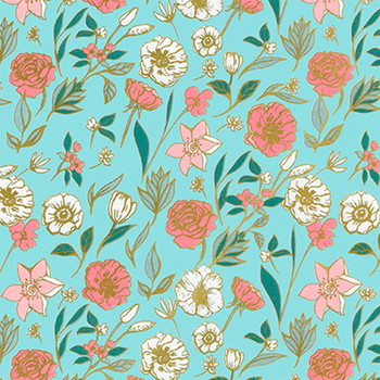 Gavepapir Bloom 160mx40cm lyseblå