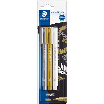 Staedtler 8323 marker 1-2mm metallic guld/sølv/hvid