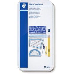Staedtler Noris matematiksæt passer, linealer, blyanter mm. 11 dele