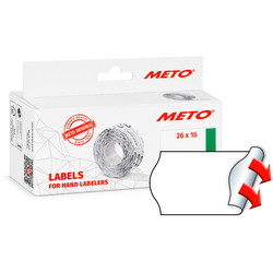 Meto permanente prisetiketter 26x16mm hvid 6rl