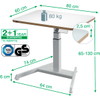 Leitz Ergo hævesænkebord elektrisk 80x60cm hvid