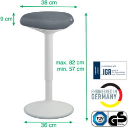 Leitz Active ståstol 61cm mørkegrå