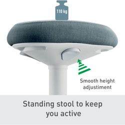 Leitz Active ståstol 61cm mørkegrå