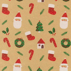 Gavepapir julemotiver 55cmx160m brun