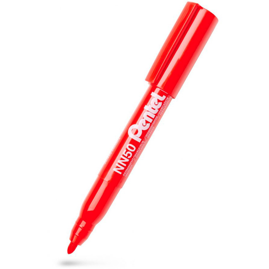 12 x Pentel NN50 permanent marker 2mm rød