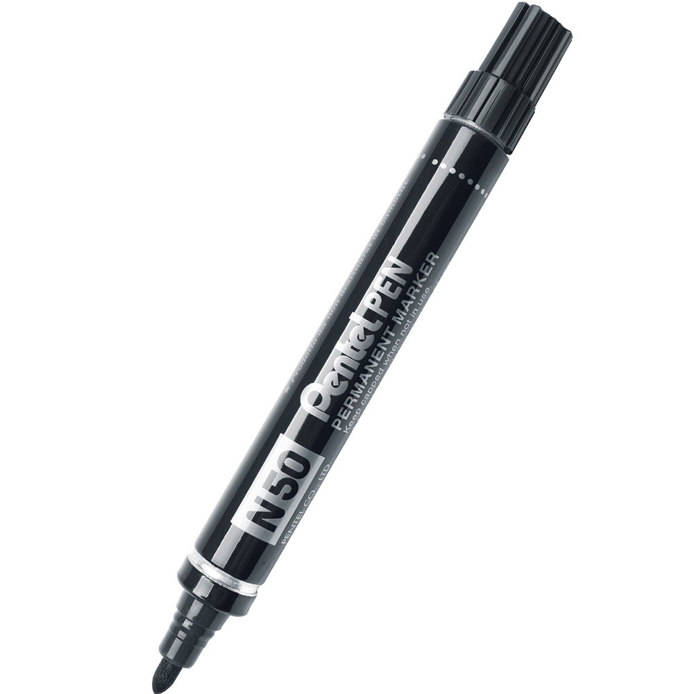 12 x Pentel N50 permanent marker 2mm sort