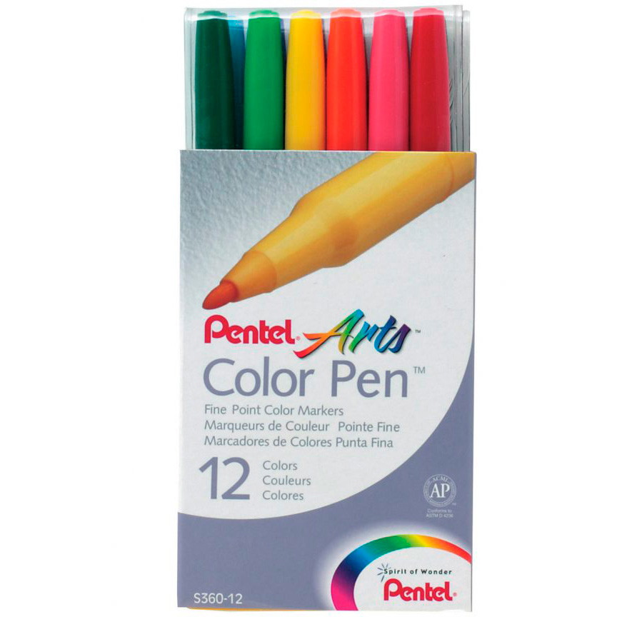 Pentel S360 Color Pen 0,6mm 12stk