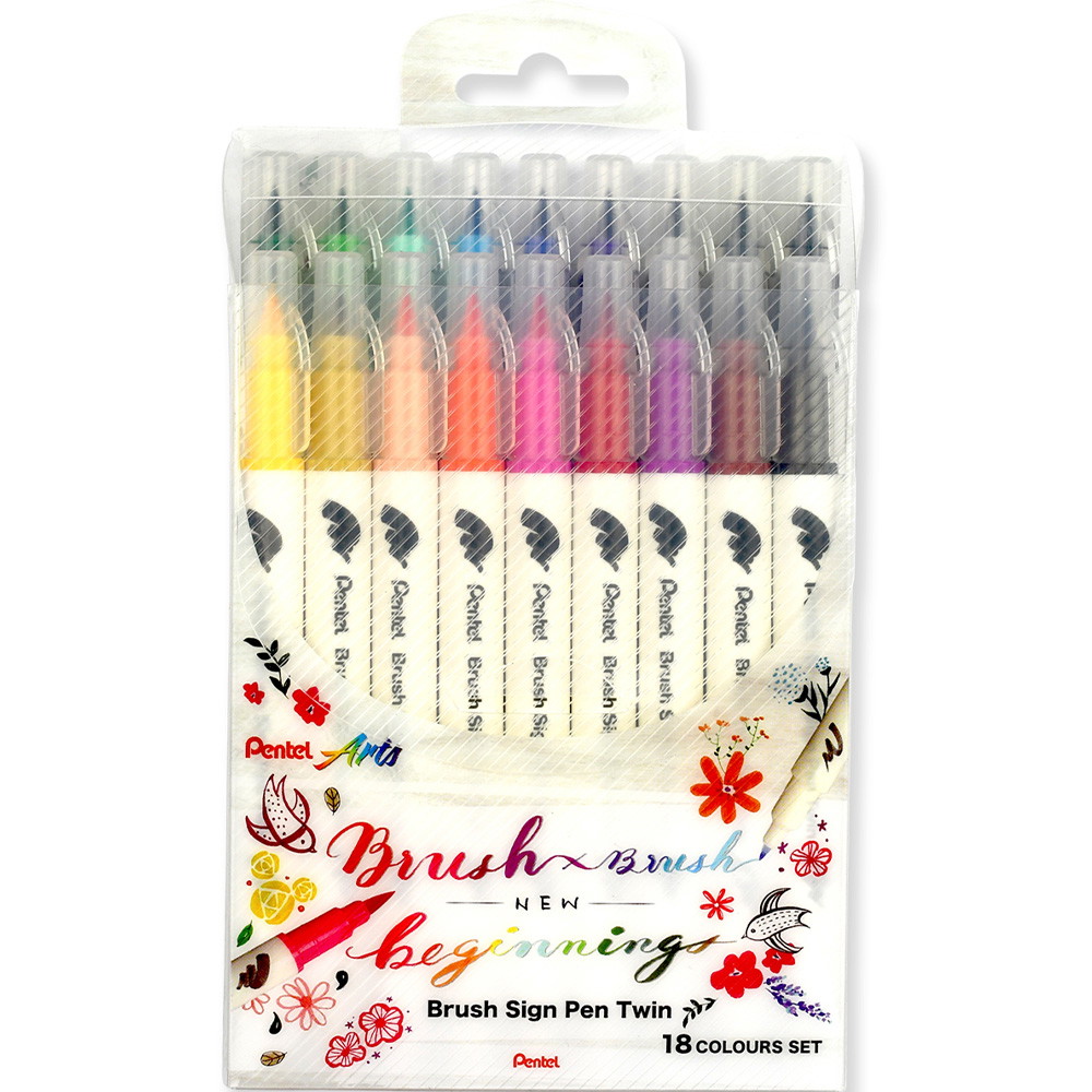 Pentel Brush Sign Pen Twin SESW30 18stk