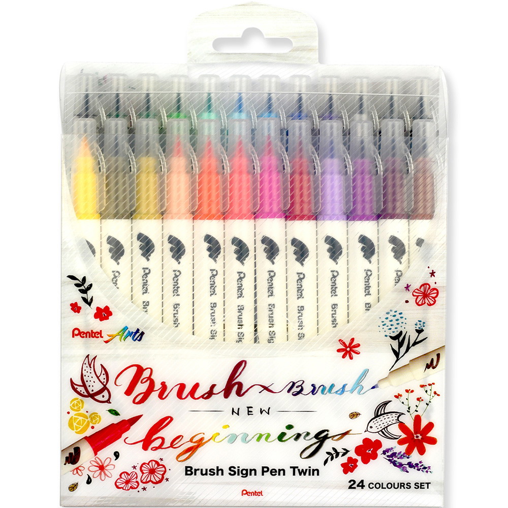 Pentel Brush Sign Pen Twin SESW30 24stk