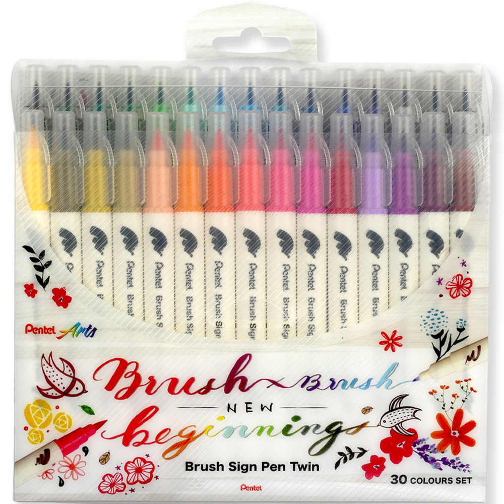 Pentel Brush Sign Pen Twin SESW30 30stk