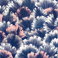 Gavepapir koraller 57cmx154m blå/pastel