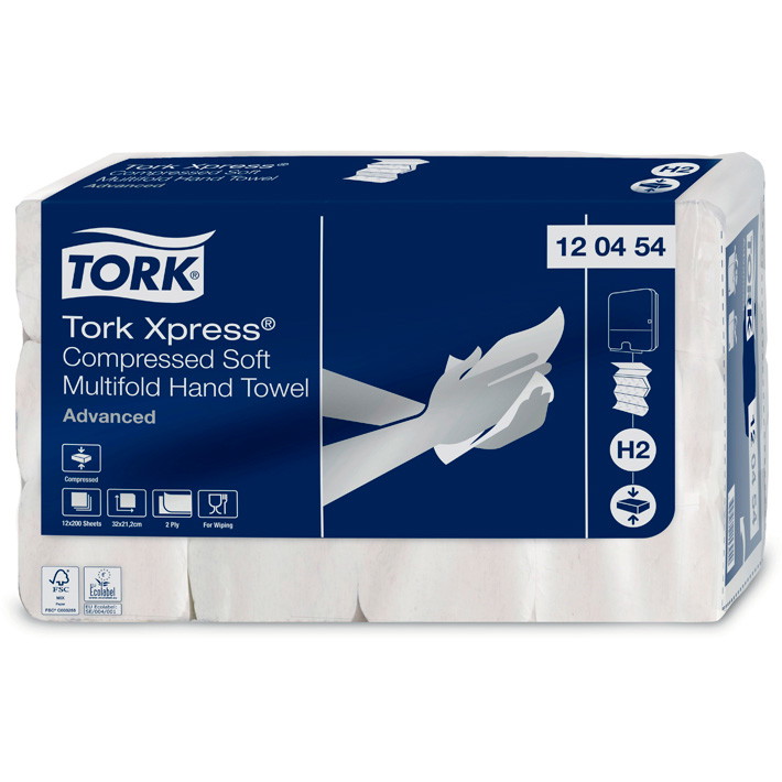 Tork 120454 Xpress Advanced håndklædeark 2-lags W-fold H2 - Daarbak ...