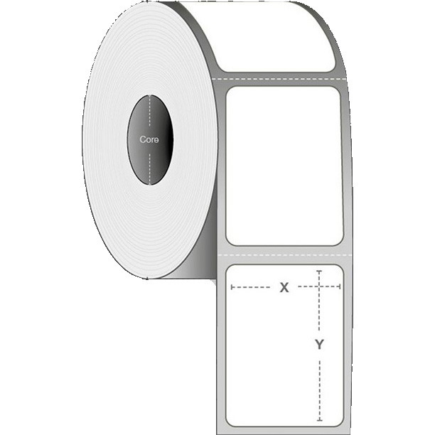 Termoetiketter 76x25mm Ø127mm hvid